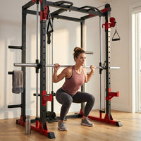 Functional Smith Trainer Built for Strength Training, 11-Gauge Steel Frame, Dual Pulley System, Multi-Grip Pull-Up — Lifestyle