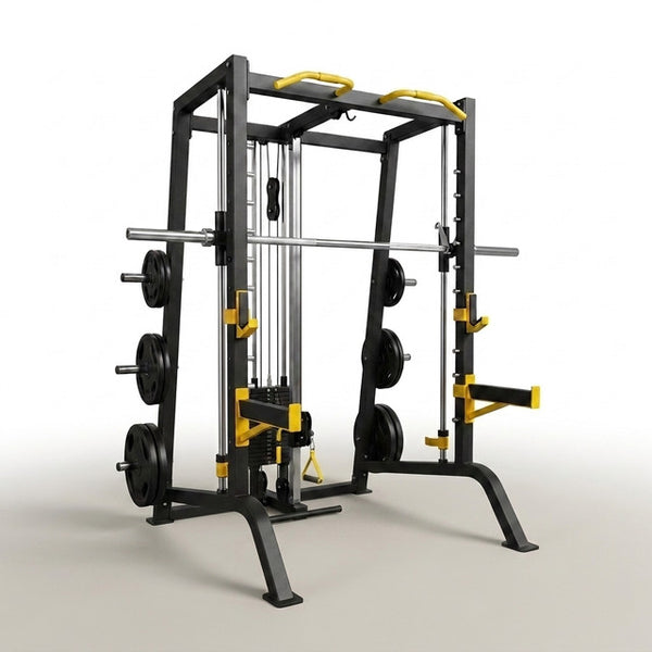 Smith Machine Built for Elite Training, Counterbalanced Bar, Dual Cable Columns, 11-Gauge Steel Frame — Studio Shot