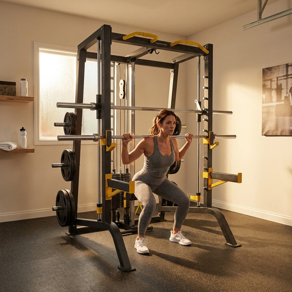 Smith Machine Built for Elite Training, Counterbalanced Bar, Dual Cable Columns, 11-Gauge Steel Frame