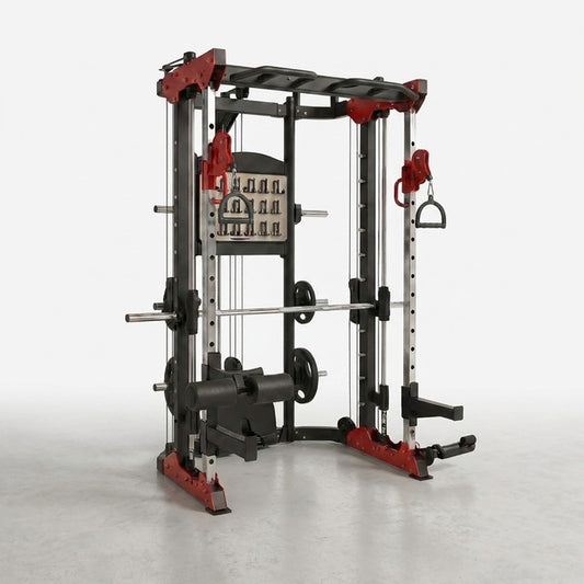 Functional Smith Trainer Built for Strength Training, 11-Gauge Steel Frame, Dual Pulley System, Multi-Grip Pull-Up — Studio Shot