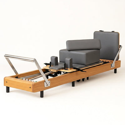 Pilates Reformer Built for Studio Performance, Aircraft-Grade Aluminum, 8-Wheel Carriage, Quick-Adjust Footbar