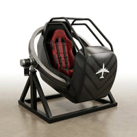 Flight Simulator Motion Pod Built for Immersive Training, Steel Frame, Gimbal Motion System, Racing Harness — Studio Shot