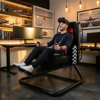 Flight Simulator Motion Pod Built for Immersive Training, Steel Frame, Gimbal Motion System, Racing Harness — Lifestyle
