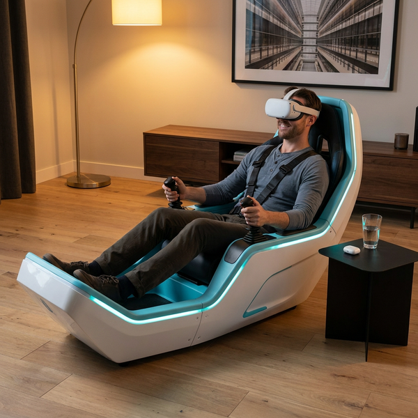 Flight Simulator Built for Premium Home Use, 360-Degree Motion, Deep Sport Seat, VR Compatible