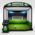 Soccer Simulator Built for Immersive Training, Reinforced Steel Frame, Synthetic Turf, Stadium Backdrop
