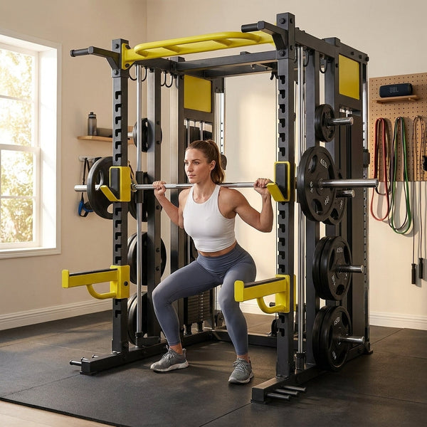 Smith Machine Built for Elite Training, Counterbalanced Bar, Dual Cable Columns, 11-Gauge Steel Frame