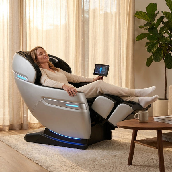 AI Massage Chair Built for Premium Relaxation, Leather Upholstery, Touchscreen Control, Body Scanning Technology