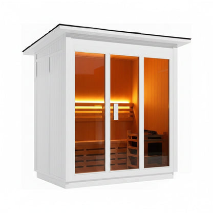 4-Person Canadian Red Cedar Outdoor Steam Sauna