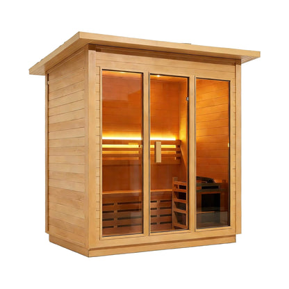 6-Person Canadian Hemlock Outdoor Steam Sauna