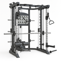Functional Smith Trainer Built for Strength Training, 11-Gauge Steel Frame, Dual Pulley System, Multi-Grip Pull-Up