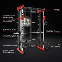 Functional Smith Trainer Built for Strength Training, 11-Gauge Steel Frame, Dual Pulley System, Multi-Grip Pull-Up