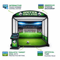 Soccer Simulator Built for Immersive Training, Reinforced Steel Frame, Synthetic Turf, Stadium Backdrop