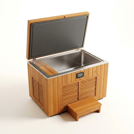 TimberChill Glacier Pro Cedar Cold Plunge — Studio Shot