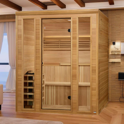 Golden Designs Engelberg Edition 6-Person Traditional Steam Sauna - Premium Clear Cedar