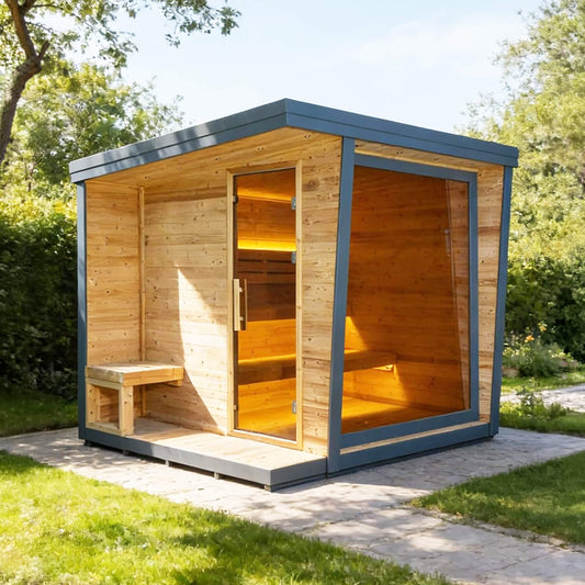 Noir Luxury 6-Person Outdoor Traditional Sauna with 6KW Heater & Stones